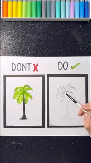 How to Paint a Realistic Palm Tree with Acrylics! 🤔✨🌲 Easy Art! 🤩 #art #painting #palm