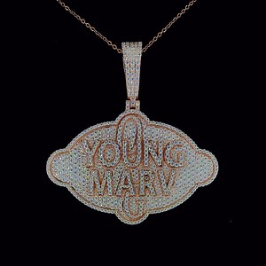Custom Iced Out Name Pendant: Hip Hop Style CZ Diamond, Silver or Gold - Etsy