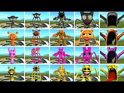 ALL PHASES SPRUNKI (OREN, PINKI, SIMON, GRAY) vs SEA EATER MONSTER | EVOLUTION BATTLE in GMOD