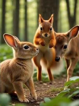 cute animals are playing/forest animals #nature