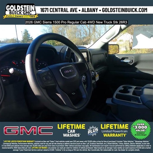 2026 GMC Sierra 1500 Pro Regular Cab 4WD New Truck Stk 26R3