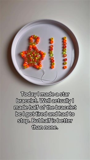 Kandi Star Bracelet Making: Halfway Completed Project