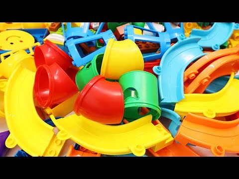 Satisfying Building Blocks Marble Run ASMR Big Tubes