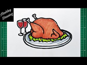 How to Draw a Roast Turkey - Thanksgiving Drawing