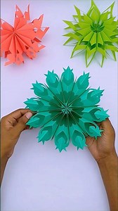 DIY Paper Snowflake Decoration ❄️ Easy 3D Paper Cutting Craft for Christmas #Shorts