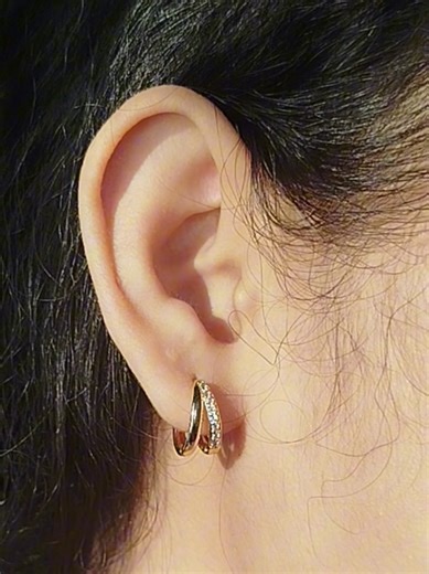 Stainless Steel Double Loop Earrings for Elegant Style