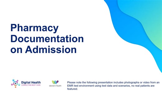 Pharmacy Documentation on Admission