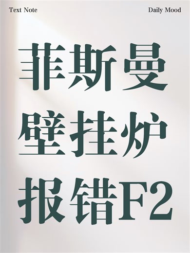 菲斯曼壁挂炉报错F2