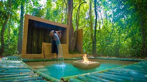 Build Luxury Bamboo Mud Swimming Pool for Bamboo Mud House in Deep Jungle By Ancient Skills | Jungle Survival
