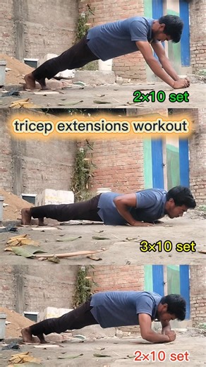 tricep extensions workout only 3 pushup 🔥💪#calisthenics #tricepsworkout #virals #youtubeshorts #easy