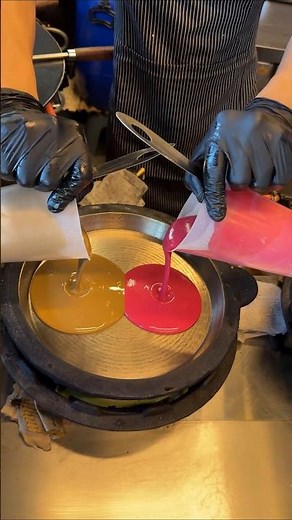 Two Colors, One Crepe! Mesmerizing Street Food Technique 🎨🔥#foodie #asmr #