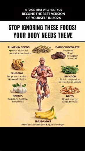 Stop Ignoring Food#HeartHealth#StaminaBoost#EnergyFoods#PumpkinSeeds#DarkChocolate#SpinachBenefit
