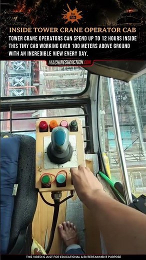 Inside Tower Crane Operator Cab 🏗️