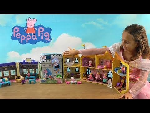 Peppa Pig School Trip to Museum and Castle Fort Dinosaur Show with Peppa Pig Friends and Family