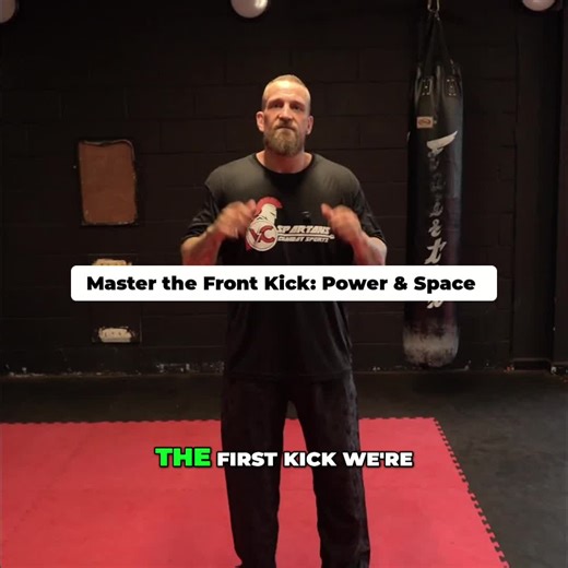 Master the front kick! Learn the basics: stance, power, and target. Perfect for creating space and disrupting balance. #MartialArts #FrontKick #Kickboxing #SelfDefense #TrainingTips