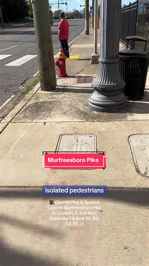 This stretch of roadway (spec. Murfreesboro Pike) into Nashville is a mobility, class, race, and accessibility justice nightmare. The layered intersectional harms living on and around this corridor are blatant and endlessly unsafe. Please take a moment to ✨SHARE✨ this video with: TDOT (dot) Comments (at) tn (dot) gov and ✨READ✨ the Dangerous by Design Report 2022 linked in 🌳. #PedestrianDignity #MobilityJustice #Nashville #PedestrianSafety #PublicHealth