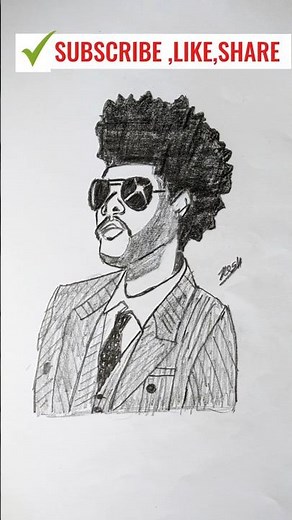 How to Draw The Weeknd Easily | Time-Lapse Art short Tutorial 🎨 #shorts