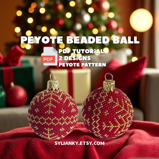 3D Beaded Ball Ornament Pattern PDF – Holiday Bauble Tutorial – DIY Christmas Ornament – Seed Bead Design – Instant Digital Download - Etsy UK