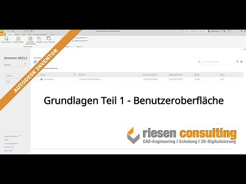 Autodesk Inventor 2023 - Grundlagen Teil 1/6 Benutzeroberfläche Deutsch Schulung Tutorial