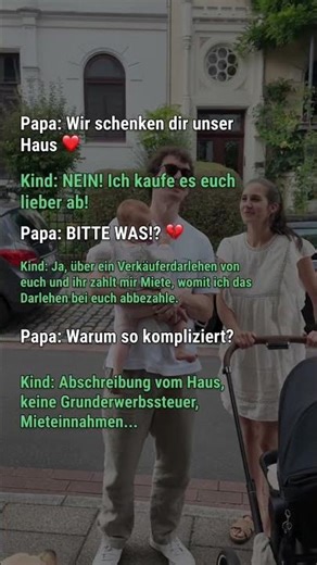 Eltern wollen schenken. Du sagst: nein danke, ich kauf's lieber.