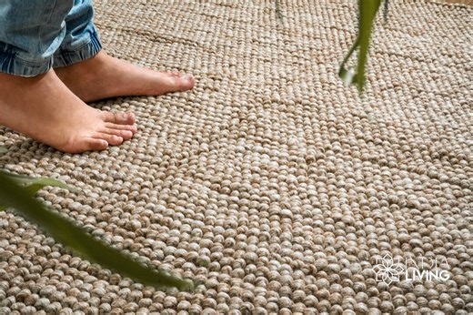 Handwoven Chunky Wool Rug: Natural Beige Modern Scandinavian Decor, Customizable - Etsy