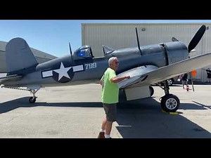 Vought F4U Corsair engine start up. Planes of Fame , Chino California.