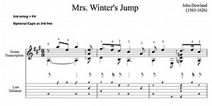 Mrs. Winters Jump by Dowland - Free Sheet Music or Tab PDF | This is Classical Guitar