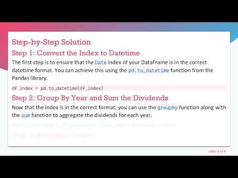 Summing Up Dividends by Year in a Pandas DataFrame