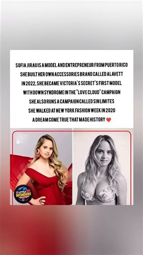 ❤️ Sofia Jirau built her own brand then became Victoria's Secret's first model with Down syndrome❤️