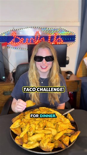 TACO CHALLENGE! Eating 100 mini tacos for dinner! What should I eat next?! #tacos #foodchallenge