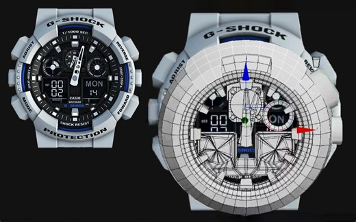 【3DMAX】爆肝3小时，做了一块卡西欧手表，你看这模型像不像