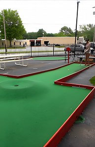 She conquers the hardest mini golf obstacle