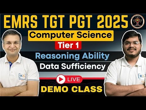 Reasoning Ability for EMRS PGT–TGT 2025 | Complete Tier-1 Preparation for Computer Science Aspirants