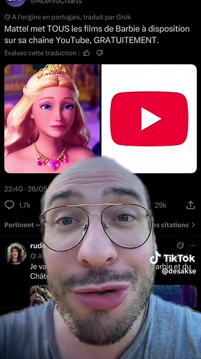 Tous les films Barbie en français gratuits sur YouTube