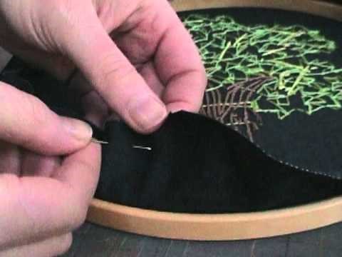 How to Frame Embroidery in a Hoop (with no glue!)