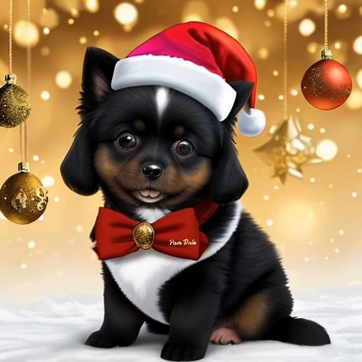 13K views · 2.1K reactions | Pomeranian puppy wearing a Santa hat. | Pam's Gifs and Videos | Facebook