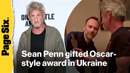 Sean Penn gifted with Oscar-style award in Ukraine after skipping the award show