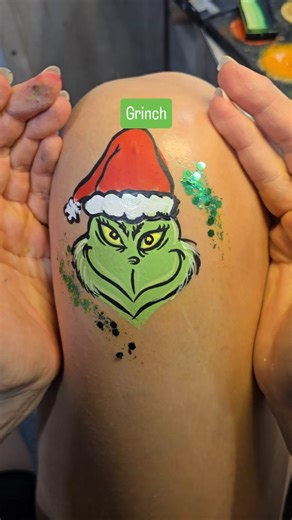 Here's a painting of the grinch! #grinch #grinchmas #thegrinch #facepaint #facepainting | Splittycake