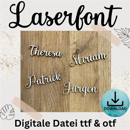 Elegant Laser Font With Connected Letters and Umlauts, No Post-processing Required, Connected Script, Laser Lettering, Laser Cutting Font   License - Etsy
