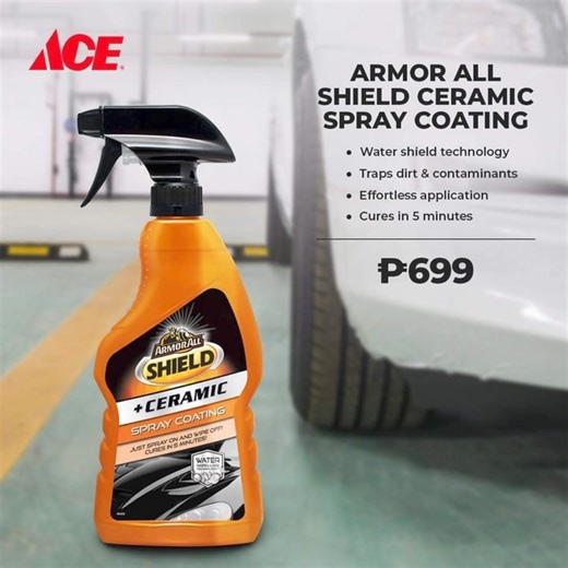 Protect your ride with Armor All Shield Ceramic Spray Coating! Get it at Builders SM City Fairview for only P699. Visit us @ ACE Builders SM City Fairview Lower Ground Level, Centralwalk. For inquiry, you may contact us on the ff: Tel. No. : (02) 8935-0714 Globe No. : 0917-824-6134 / 0917-824-6234 Smart & Viber No. : 0999-221-0934/0998-536-6428 ACE Hotline No. : #11ACE (#11223) Email: opns.ace.fvw@smretail.com Website: call-collect.acehardware.ph Viber community: https://invite.viber.com/?g2=AQA