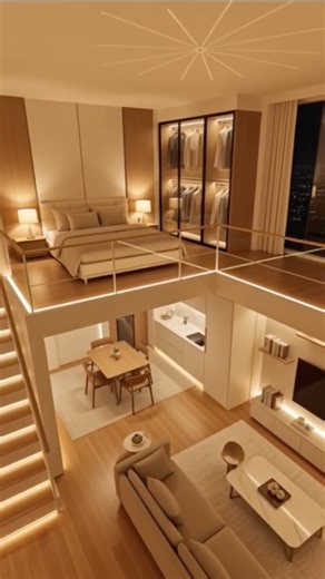 Space Saving: Smart Design Goals | Modern Living Area and Loft Bedroom