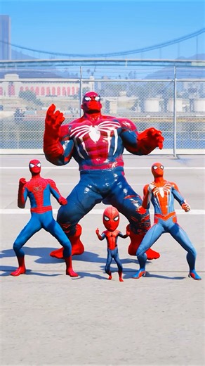 SPIDER-MAN VS MINI BABY SUPERHEROES BATTLE #gta5 #shorts #spiderman #hulk