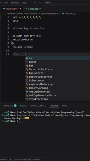 🪟 Sliding Window in 30 Sec 🧠⚡ | Python DSA #Shorts #Hero