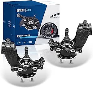 Detroit Axle - 2.0L Front 2pc Steering Knuckles for 12-18 Ford Focus, Driver Side Steering Knuckles with Wheel Bearing Hubs Assembly 2012 2013 2014 2015 2016 2017 2018 Replacement