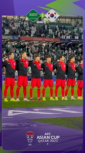 🗣️👏 The teams and their national anthems The energy is electric at Education City Stadium! #AsianCup2023 | #HayyaAsia | #KSAvKOR | AFC Asian Cup