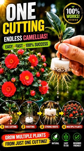 How to Grow Many Camellias from One Cutting – Step-by-Step 🌸 #shorts