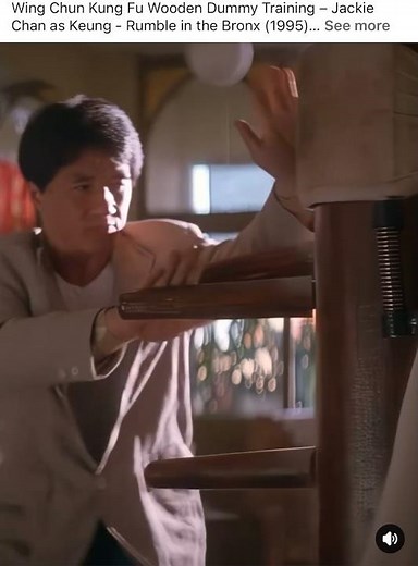 Wing Chun Kung Fu 🥋 Wooden Dummy Training – Jackie Chan as Keung - Rumble in the Bronx (1995)
