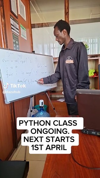 python programming class on going. enroll for the next one from1st April.@Muigai Kiongo mastwr python and you will master how Ai works, build and train. #creatorsearchinsights #python #coding #programming #learn2code