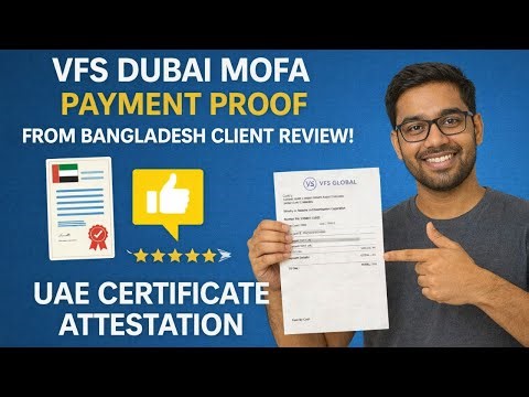VFS Dubai MOFA Payment Proof from Bangladesh | UAE Certificate Attestation Client Review
