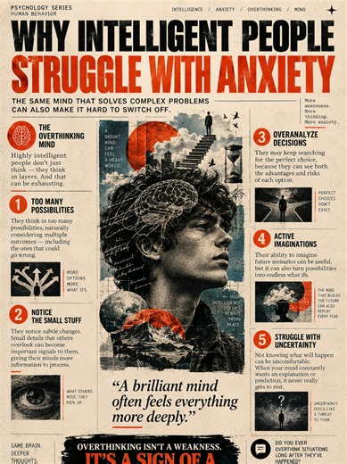 Why Intelligent People Struggle With Overthinking #Psychology #Intelligence #Overthinking #Anxiety #london🇬🇧